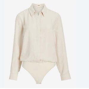 Express Portofino Women's Cream Bodysuit Blouse